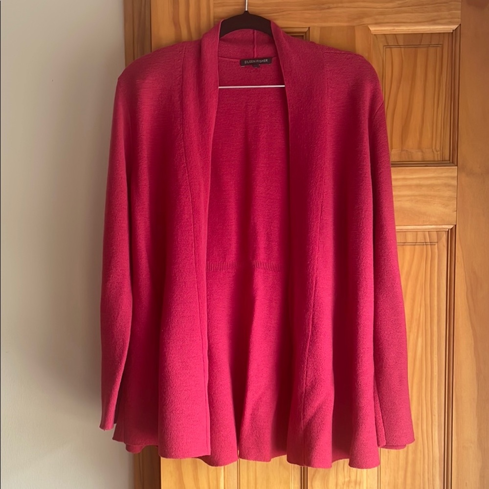 Eileen fisher open front sweater,  100% wool